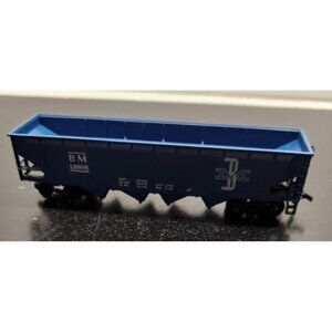 Blue Boston & Maine Hopper Train Car Model
